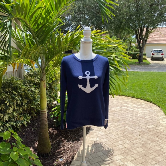 ⚓️ Pink Pineapple Navy Anchor sweater ⚓️ - Picture 6 of 7